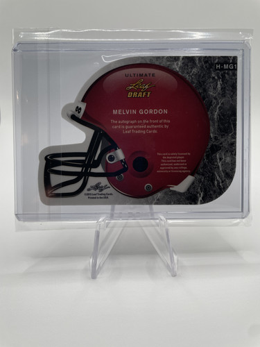 2015 Leaf Ultimate Draft Melvin Gordon Helmet Die Cut Auto 40 (2).1