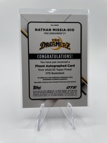 2022 23 Topps OTE Finest Nathan Missia Dio Auto + Chrome Gold Refractor 50 (x6) (3).1