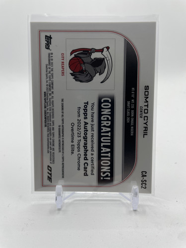 2022 23 Topps Overtime Elite OTE Chrome Somto Cyril Aqua Refractor Auto 99 (6).1