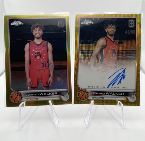 2022 23 Topps OTE Chrome Johned Walker Gold Refractor Rookie Auto 50 + Gold 50 (1).1
