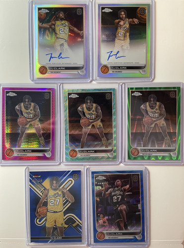 2022 23 Topps OTE Chrome TJ Clark Auto + Green 75 Blue 99 Refractor Set (x27) (2).1