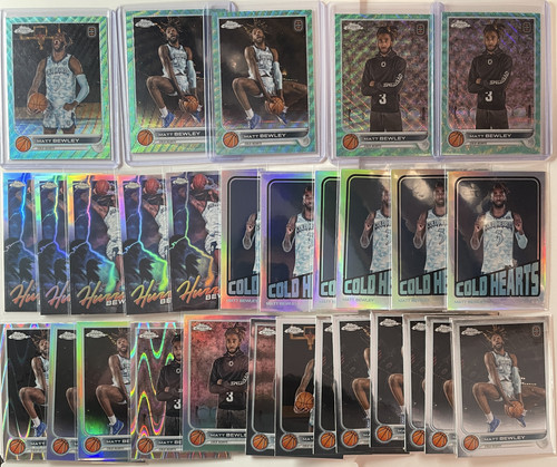 2022 23 Topps OTE Chrome Matt Bewley Aqua 199 (x5) + Refractor Insert Set (x29).1