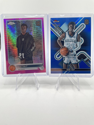2022 23 Topps OTE Chrome Kok Yat Green Auto 75 + Base Auto + Refractor Set (x8) (3).1