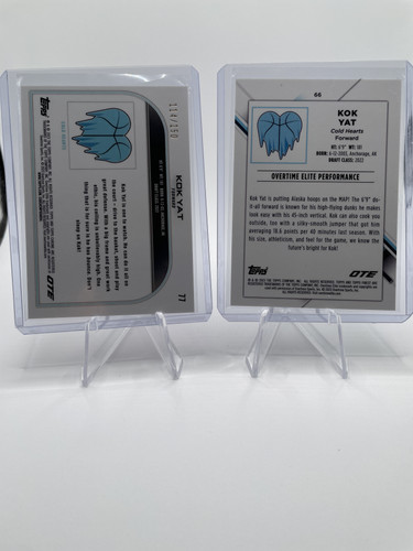 2022 23 Topps OTE Chrome Kok Yat Green Auto 75 + Base Auto + Refractor Set (x8) (4).1