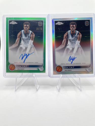 2022 23 Topps OTE Chrome Kok Yat Green Auto 75 + Base Auto + Refractor Set (x8) (2).1
