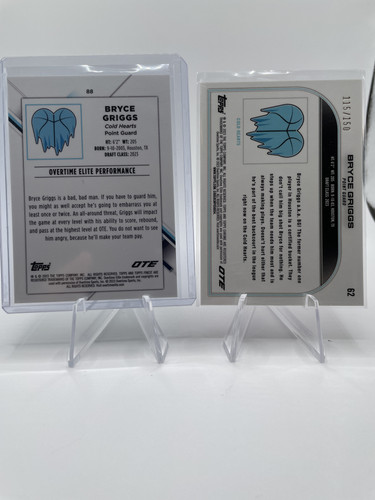2022 23 Topps OTE Inception Bryce Griggs Auto 99 + Aqua 75 + 199 & Pink 150 (5).1