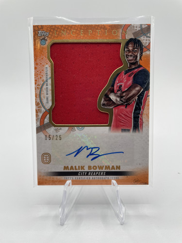2022 23 Topps OTE Inception Malik Bowman Orange Jumbo Rookie Patch Auto 25 (1).1