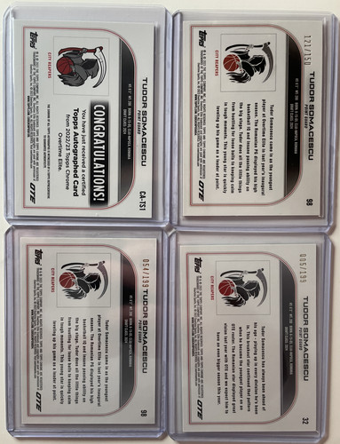 2022 23 Topps OTE Chrome Tudor Somacescu Auto Pink 150 Aqua 199 + Refractors (3).1