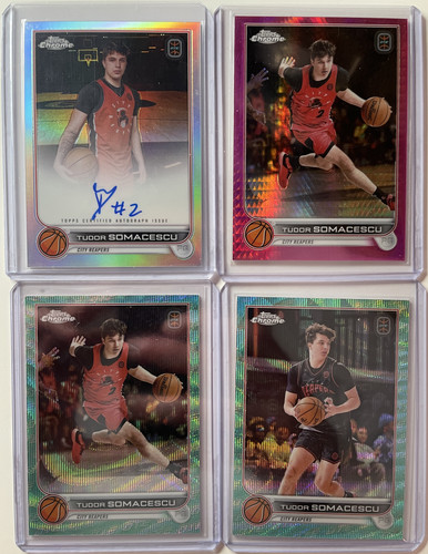 2022 23 Topps OTE Chrome Tudor Somacescu Auto Pink 150 Aqua 199 + Refractors (2).1