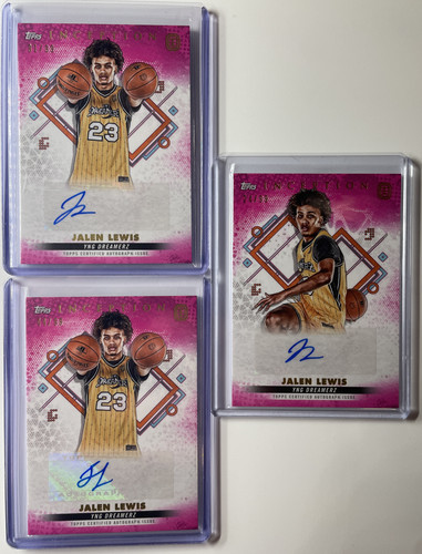 2022 23 Topps OTE Inception Jalen Lewis Pink Rookie Auto 99 Set (x3) (1).1