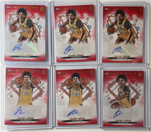 2022 23 Topps OTE Inception Jalen Lewis Red Rookie Auto 75 Set (x6) (1).1