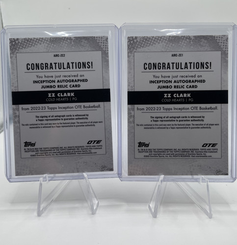 2022 23 Topps OTE Inception ZZ Clark Orange Jumbo Patch Auto 25 + Auto 99 (2).1