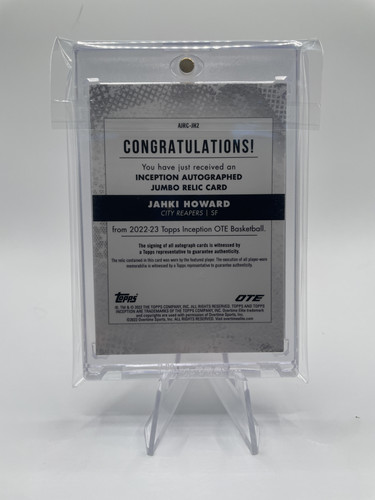 2022 23 Topps OTE Inception Jahki Howard Jumbo Rookie Patch Auto 99 (2).1