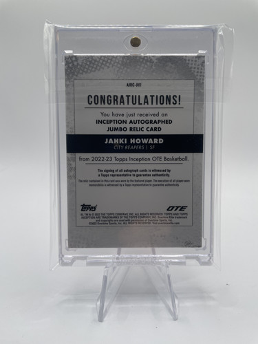 2022 23 Topps OTE Inception Jahki Howard Orange Jumbo Rookie Patch Auto 25 (2).1