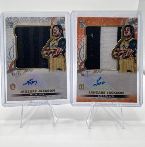 2022 23 Topps OTE Inception Jahzare Jackson Orange Patch Auto 25 + Auto 99 (1).1