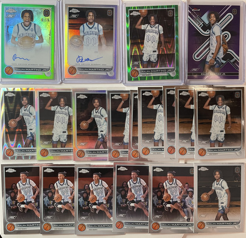 2022 23 Topps OTE Chrome Ralph Martino Jr Green Auto 75 + Auto + Refractor Set.1