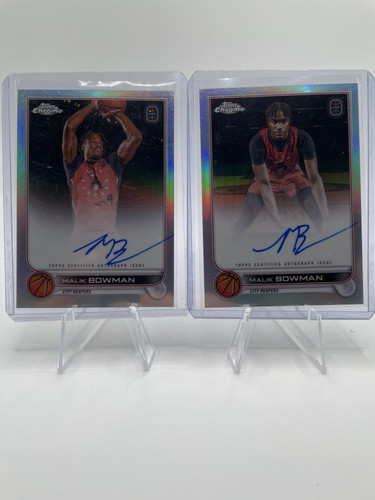 2022 23 Topps OTE Chrome Malik Bowman Auto (x2) + Blue 50 Green 75 & 11 Insert (2)