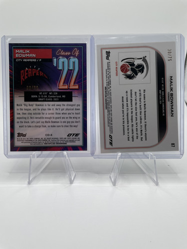 2022 23 Topps OTE Chrome Malik Bowman Auto (x2) + Blue 50 Green 75 & 11 Insert (4).1