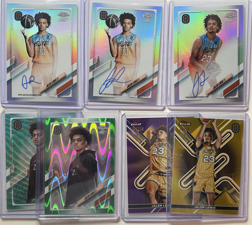 2021 22 Topps OTE Chrome Jalen Lewis Refractor Auto Set (x3) Gold 50 Green 75 (1).1