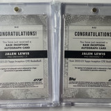 2022 23 Topps OTE Inception Jalen Lewis Orange Rookie Auto 50 Set (x2) (2)