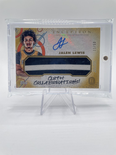 2022 23 Topps OTE Inception Jalen Lewis Cloth Collaborations Gold Patch Auto 50 (1).1