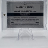 2022 23 Topps OTE Inception Jalen Lewis Blue Rookie Patch Auto 5 (2)