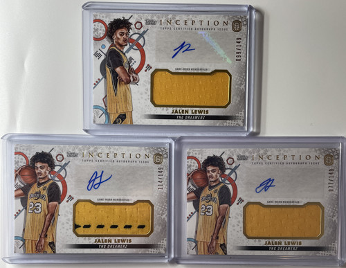 2022 23 Topps OTE Inception Jalen Lewis Patch Rookie Auto 149 Set (x3) (1).1