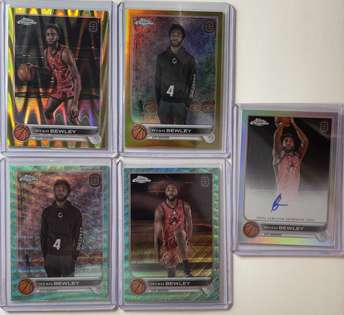 2022 23 Topps OTE Chrome Ryan Bewley Auto Gold 50 Aqua 199 Refractor Set (x22) (2).1