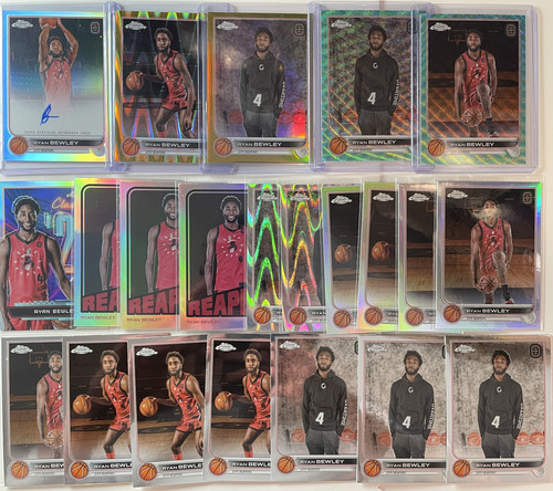 2022 23 Topps OTE Chrome Ryan Bewley Auto Gold 50 Aqua 199 Refractor Set (x22) (1).1