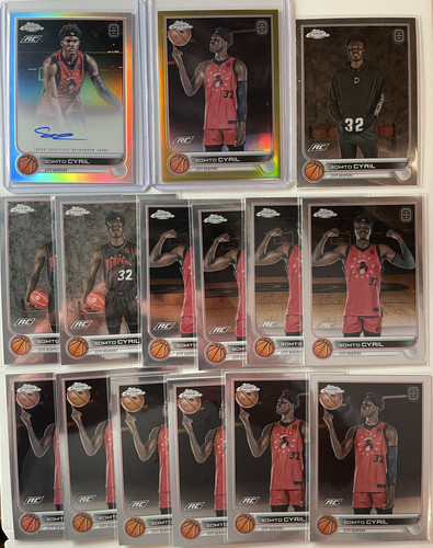 2022 23 Topps OTE Chrome Somto Cyril Auto + Gold Refractor 50 + Base Set (x13) (1).1