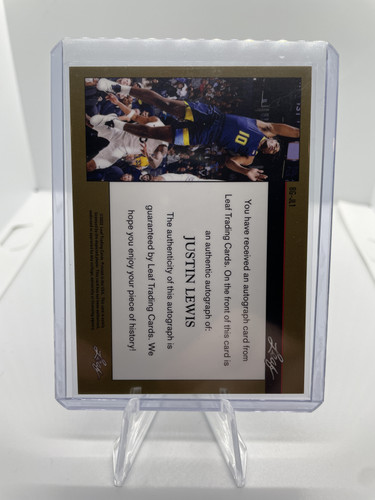 2021 22 Leaf Memories Justin Lewis Green Foil Rookie Auto 99 (2).1