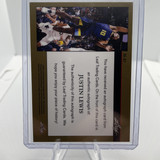 2021 22 Leaf Memories Justin Lewis Green Foil Rookie Auto 99 (2)