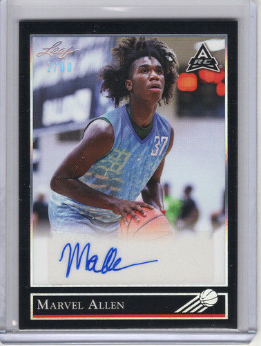 2021 22 Leaf Memories Marvel Allen Platinum Auto Rookie 10.1