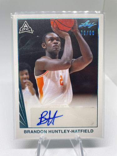 2021 22 Leaf Memories Brandon Huntley Hatfield Aqua Rookie Auto 99 (1).1