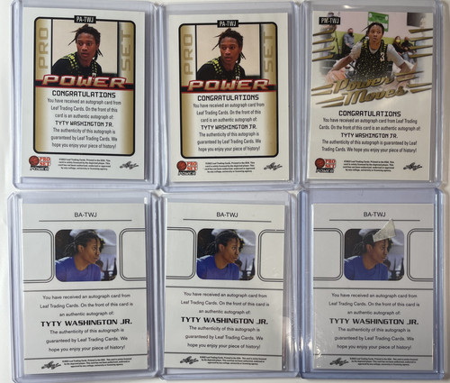 2021 22 Leaf Pro Set + Memories TyTy Washington Rookie Auto Set (x6) 20 25 50 (2).1