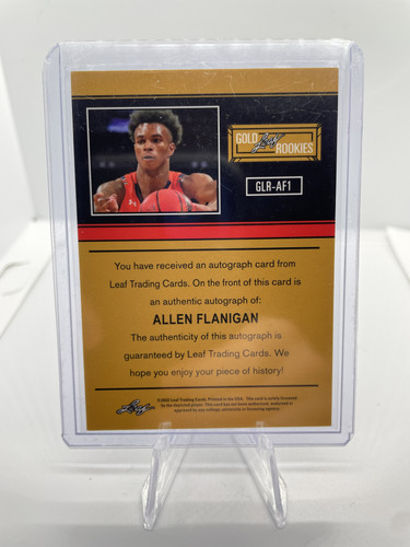 2021 22 Leaf Memories Allen Flannigan Platinum Foil Rookie Auto 10 (2).1