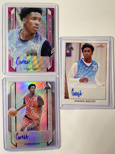 2021 22 Leaf Metal Chance Westry Pink Prizm Rookie Auto 20 + Memories Bronze (1).1