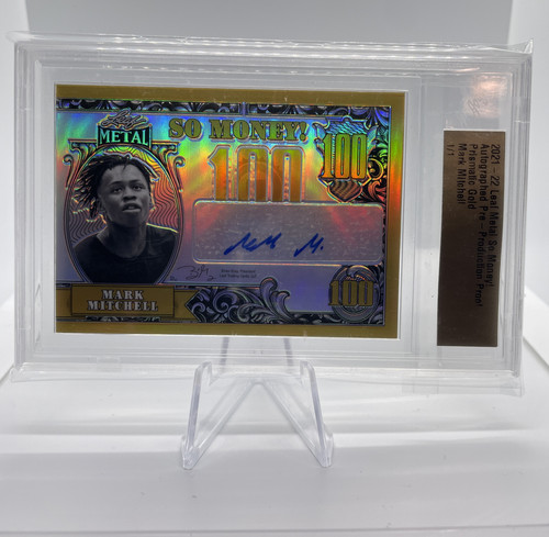 2021 22 Leaf Metal Mark Mitchell So Money Gold Prizm Proof Rookie Auto 11 (1).1