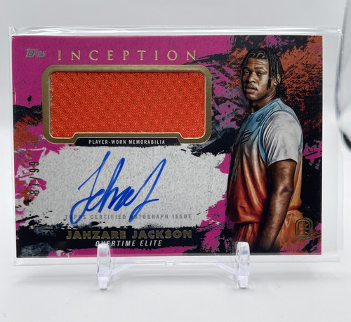 2021 22 Topps OTE Inception Jahzare Jackson Pink Rookie Patch Auto 99 (1).1