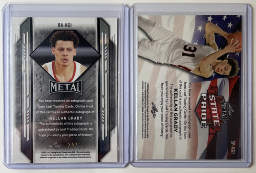 2021 22 Leaf Metal Kellan Grady State Pride Rookie Auto + Pink Prizm 25 (2).1