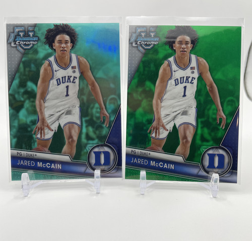 2021 24 Bowman U Chrome Jared McCain Green Refractor 99 + Aqua 299 Set (x4) (2).1