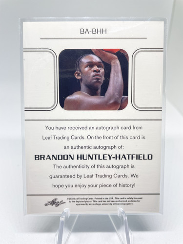 2021 22 Leaf Memories Brandon Huntley Hatfield Aqua Rookie Auto 99 (2).1