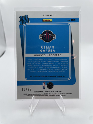 2021 22 Donruss Optic Usman Garuba Pink Prizm Rated Rookie Auto 20 (2).1
