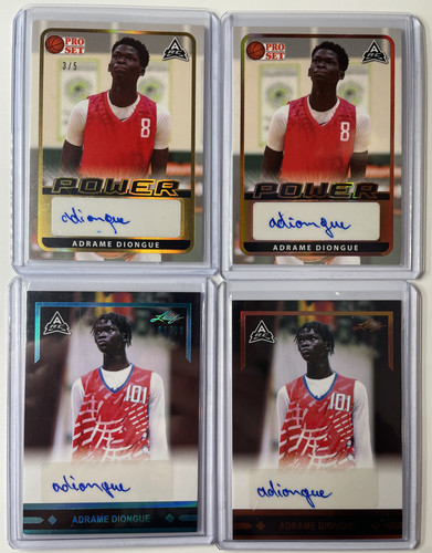 2021 22 Leaf Pro Set Adrame Diongue Gold Rookie Auto 5 + Memories Aqua 99 (x4) (1).1