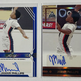 2021 22 Leaf Memories Jamari Phillips Bronze + Leaf Draft Blue Rookie Auto 30 (1)