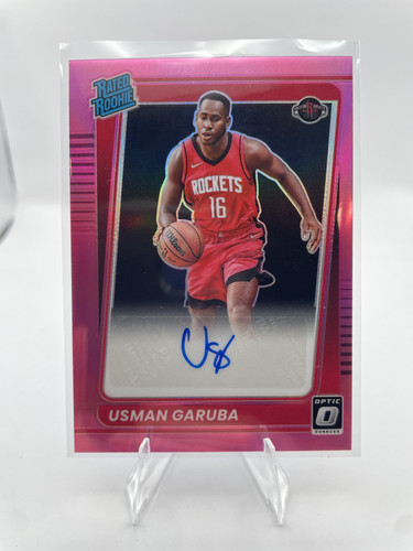 2021 22 Donruss Optic Usman Garuba Pink Prizm Rated Rookie Auto 20 (1).1