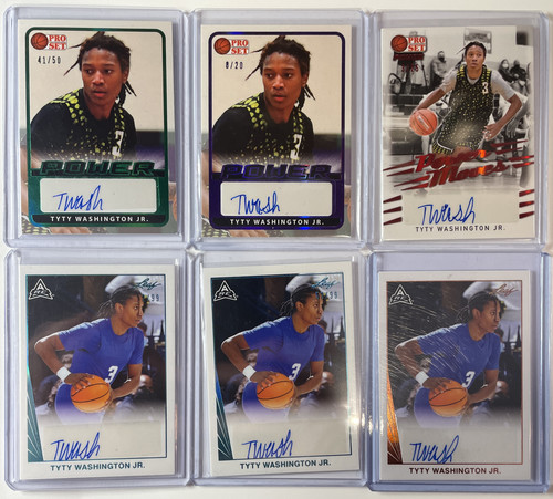 2021 22 Leaf Pro Set + Memories TyTy Washington Rookie Auto Set (x6) 20 25 50 (1).1