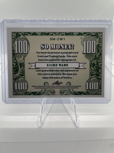 2021 22 Leaf Metal Zaire Wade So Money Cracked Ice Prizm Rookie Auto SP (2).1