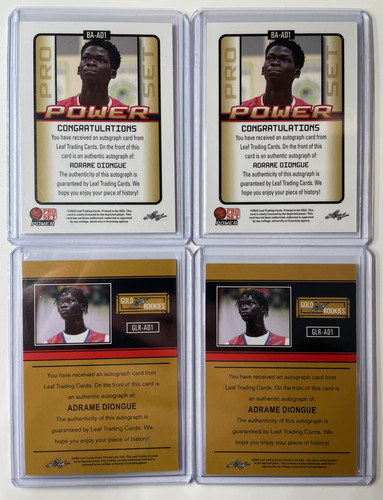 2021 22 Leaf Pro Set Adrame Diongue Gold Rookie Auto 5 + Memories Aqua 99 (x4) (2).1