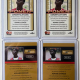 2021 22 Leaf Pro Set Adrame Diongue Gold Rookie Auto 5 + Memories Aqua 99 (x4) (2)